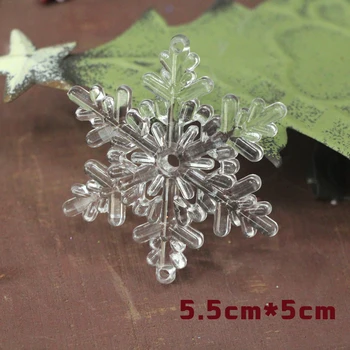 

Christmas Decorations 5.5cm Transparent Acrylic Ice Crystal Snowflake Artificial Snowflake Christmas Tree Dress-up Pendant