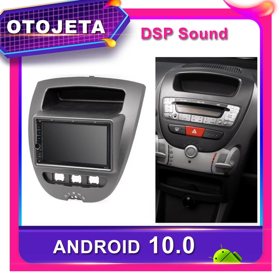 Рамка android 10,0 dvd-плеер автомобильный Радио для peugeot 107 Toyota Aygo Citroen C1 Автомобильный gps стерео Мультимедиа bluetooth магнитофон