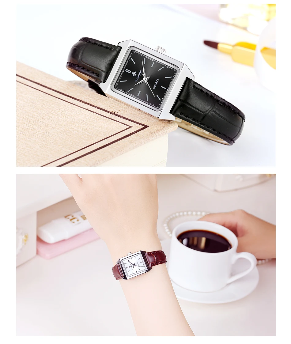 WWOOR Casual Square Women Watches Ultra Thin Small Female Quartz Watch Full Stainless Steel Ladies Wrist Waches Relogio Feminino