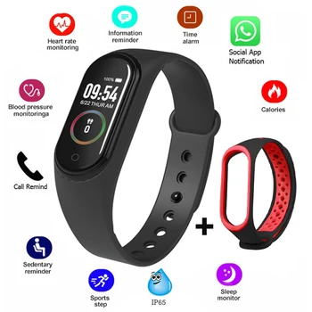 

M4 Smart Bracelet Color Screen Smart Band Sport Fitness Pedometer Blood Pressure Wristband Walk Step Counter Men Women Watch