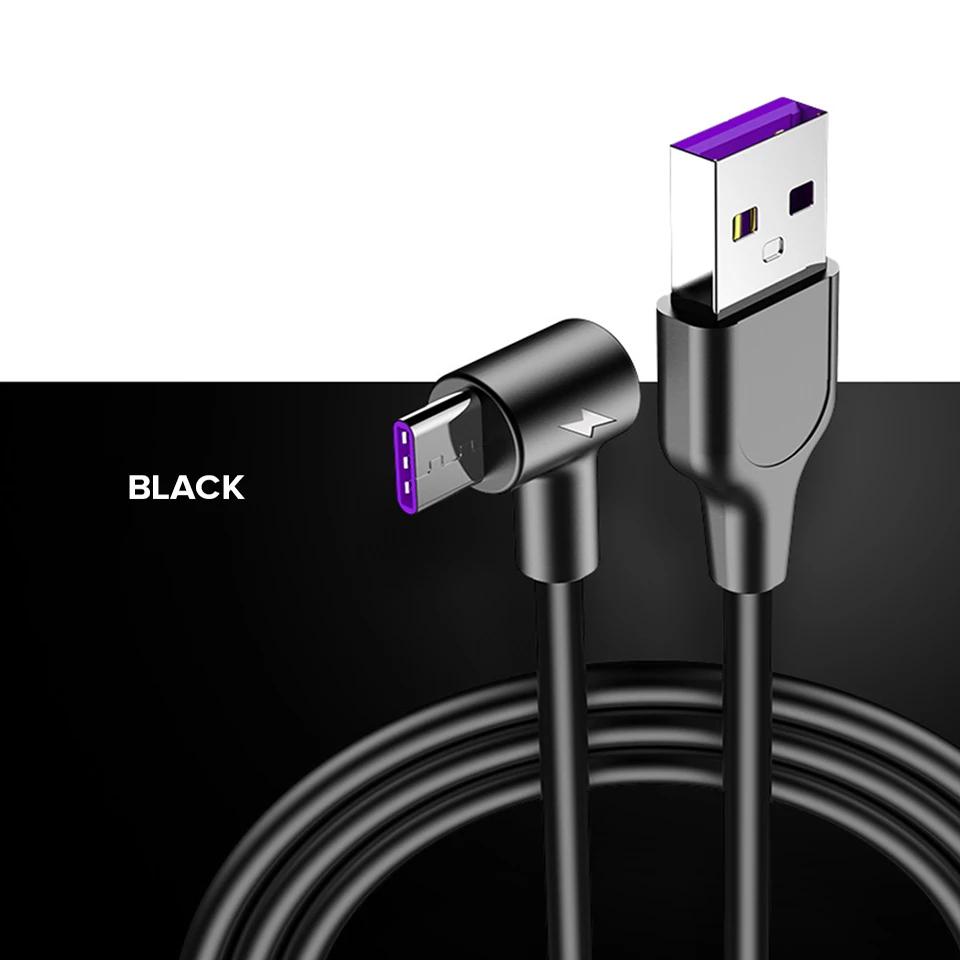 5А usb type-C кабель для huawei P30 P20 mate 20 P30 Pro усилитель телефона QC3.1 USBC Кабо 1 м 2 м Быстрая зарядка кабель type-C xiao mi 9 - Цвет: Черный