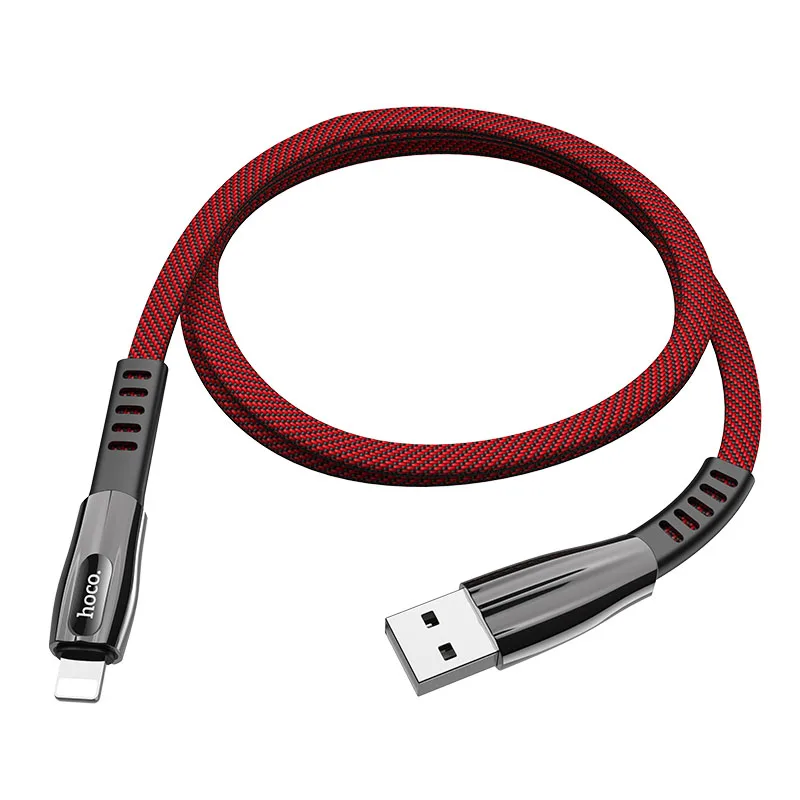 red for iPhone HOCO U70 20 шт./лот 1,2 м нейлоновый Прочный USB кабель для iPhone кабель Micro кабель для samsung USB кабель зарядное устройство провод - Цвет: red for iPhone
