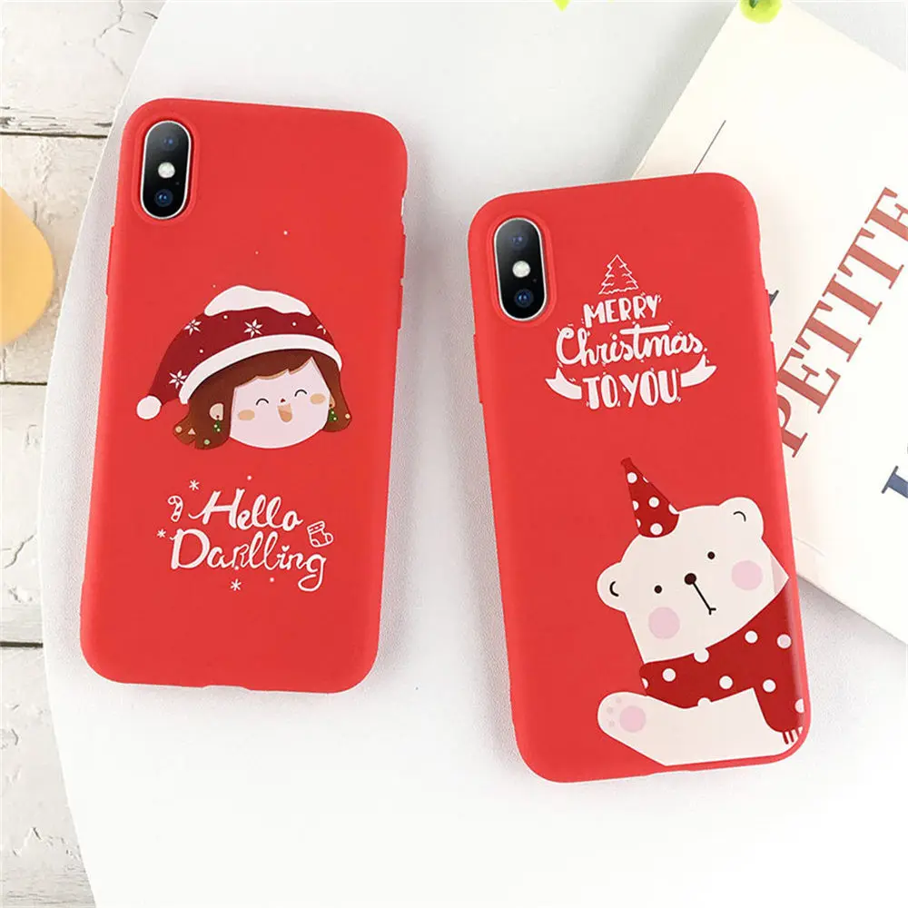 Moskado Christmas Elk Deer Phone Case For iPhone 11 Pro XS Max X XR Soft TPU Silicone For iphone 7 8 6 6S Plus 5s SE Back Cover