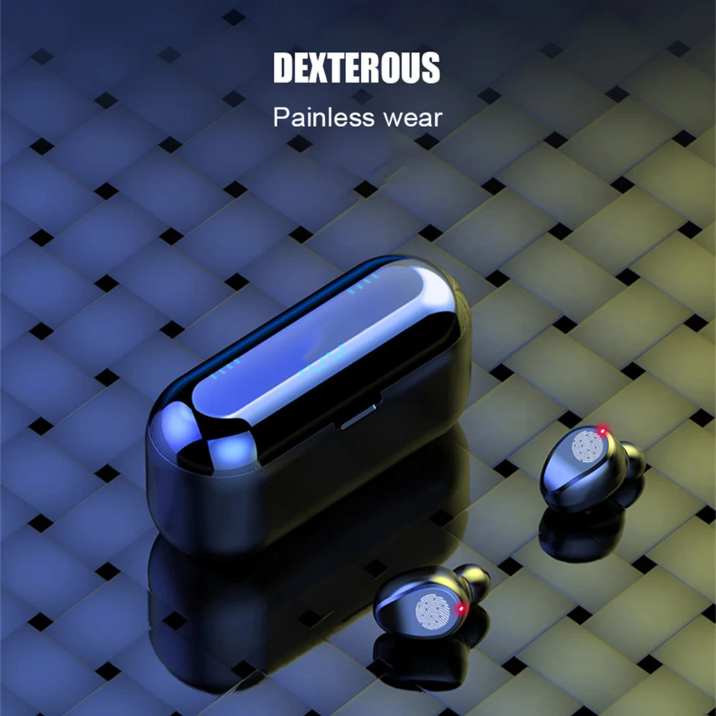 Беспроводные наушники Bluetooth V5.0 F9 TWS, беспроводные Bluetooth наушники, светодиодный дисплей, 2000 мАч, внешний аккумулятор, гарнитура с микрофоном