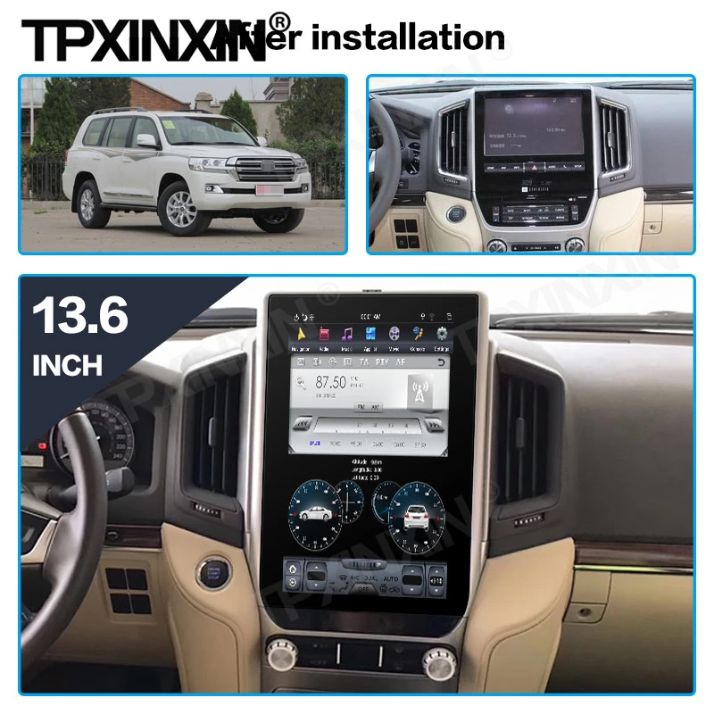 

128G Tesla Screen Carplay Android Car Radio 2 Din Stereo Receiver For Toyota Lander Cruiser LC200 2016 20017 2018 GPS Audio Unit