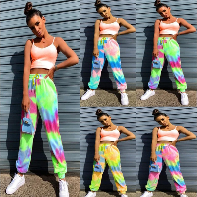 New tie dyeing fashion casual pants in spring and summer chino pants