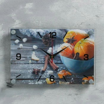 

Wall Clock, Series: kitchen, "Mandarin and spices", 20x30 cm 3979116