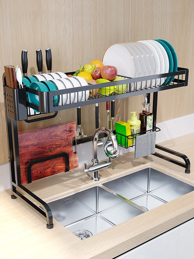 Multi-layers Stainless Steel Sink Rack Dish Rack Drain Rack Household Kitchen Storage Rack Tablewar - 4000442013770