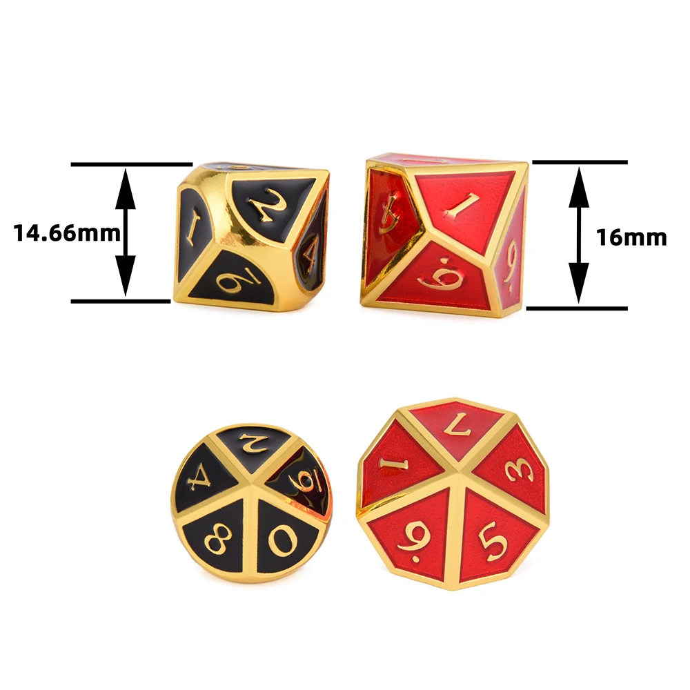 10pcs D10 Metal Dice Set for Tabletop Game World of Darkness Vampire