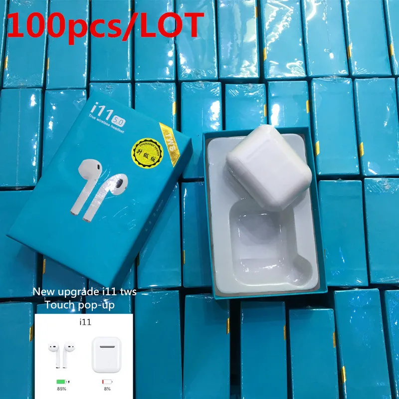 

100pcs/lot Earphones i11 TWS Bluetooth 5.0 Wireless Earphone Earpiece Mini Earbud HS Ear Headset for iPhone Samsung Xiaomi Huawe