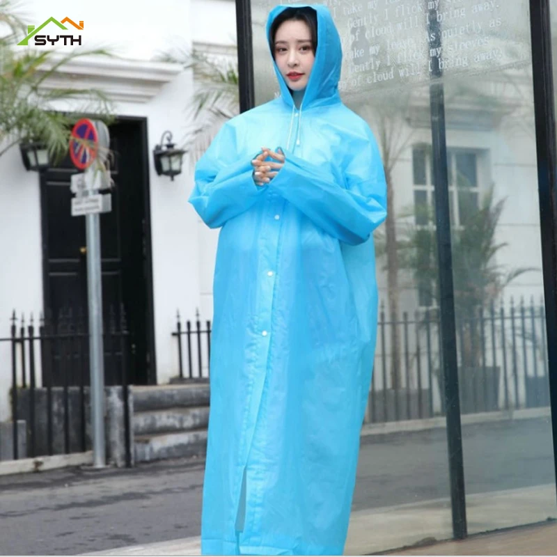 

Thicken Adult Raincoat EVA Fashion Green Raincoat Travel Outdoor Light Raincoat Reuse Raincoat Wholesale rain poncho