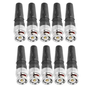

10Pcs BNC Wiring Straight Male Adapter Connector Converter for Camera and Video Cable internal computer cables