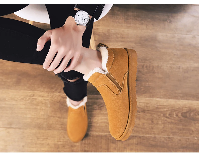 men women winter warm work boots with plush fur casual lightweight ankle boots waterproof anti-skid outdoor sneakers sports shoes couple unisex plus size shoes (10)
