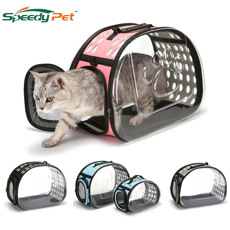 Trasparente Pet Carrier Borsa Da Viaggio Per Cani Di Piccola Taglia E Gatti Pieghevole Di Corsa Dell'Animale Domestico Canile Portatile Pet Carry Bors
