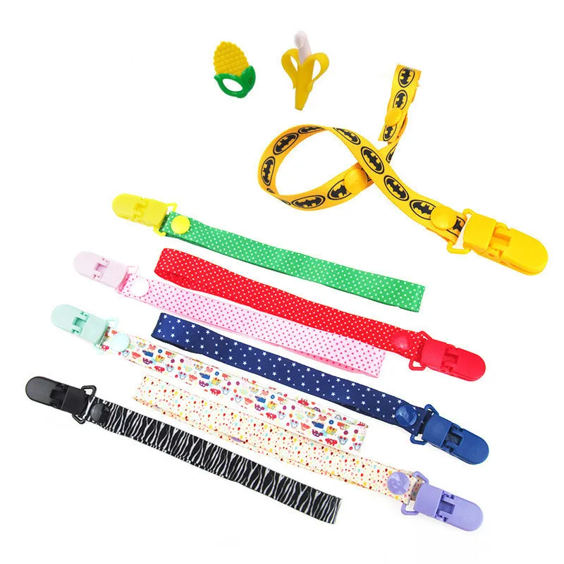 Chain Buckle-Strap Pacifier-Clip Dummy Feeding Baby Ribbon Cartoon Anti-Drop for Fixed-Button