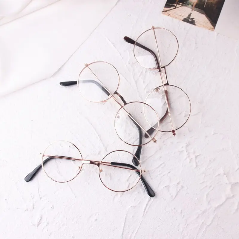 

29905 Retro circular spectacle frames for men and women with flat lens sunglasses