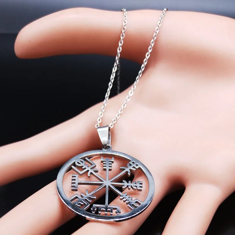 Классическая цепь "Компас" викинга Vegvisir ожерелье из нержавеющей стали нордические руны Odin Ожерелье Подвеска кельты этнические ювелирные изделия