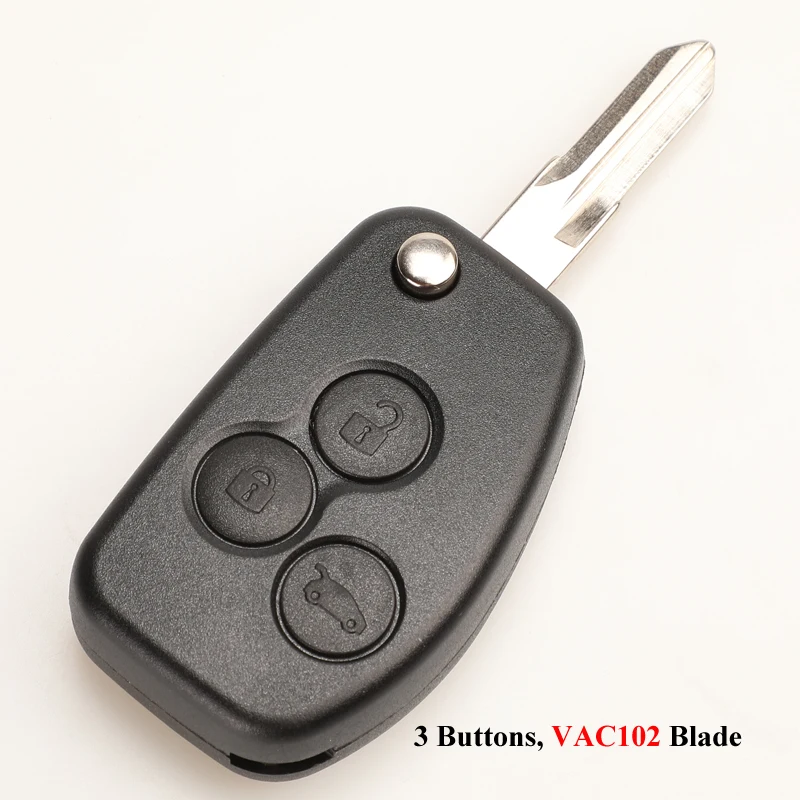 3 Buttons VAC102 Jingyuqin VAC102 Ne72 модифицированный ключ оболочки для Renault Dacia модус Логан Clio Espace Nissan 2/3BTN флип чехол брелока Дистанционного Управления - Количество кнопок: 3 Buttons VAC102