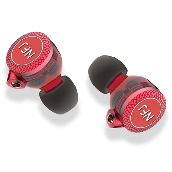 

2 drive unit headphone and armature detachable Cable Monitors Noise Isolating HiFi Music Sports Earbuds ( red with mic)