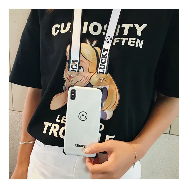 Для iPhone 11 Pro Max X XS i8 Smile Face Ins модный защитный чехол для iPhone 7 8 Plus 6 6s Coque с ремешком