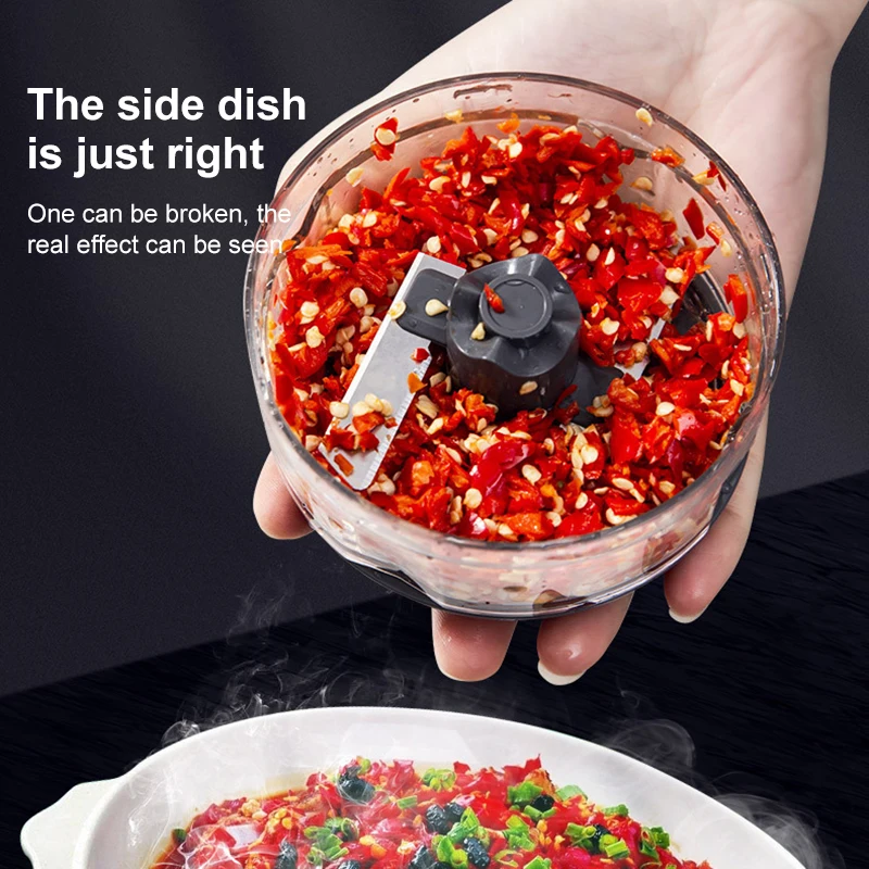 Mini Manual Blade Garlic Chopper Crusher Multifunction Spin Food Grinder Mincer Shredder For Fruit Vegetable Kitchen Tools_voghion.com