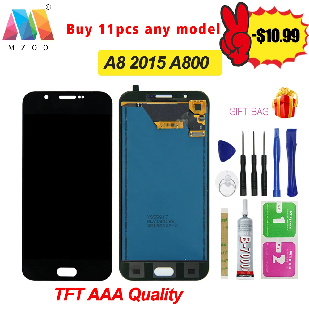 100% Test High Quality Can Adjustment LCD For Samsung Galaxy A8 A800 A8000 A800F LCD display touch screen digitizer Assembly