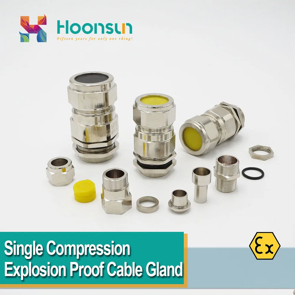 1pcs M25 Metric Cable Gland Waterproof Explosion Proof Single Compression Nickel Plated Brass ATEX For Armoured Cable
