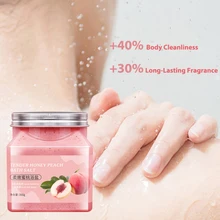 Scrub 3 pçs branqueamento banho de sal volta acne feminino esfoliante corpo chuveiro gel deixando fragrância pêssego hidratar limpeza profunda