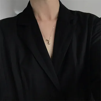 

RUIYI Women 18K Gold Water Drop Pendant Necklace Girls Lovers Valentine's Day gift Lovely 925 Sterling Silver Jewerly Necklace