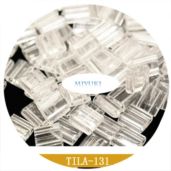 

Tila Beads 5*5*1.2mm Imported From Japan Miyuki Square Diplopore Beads Transparent Series 3g