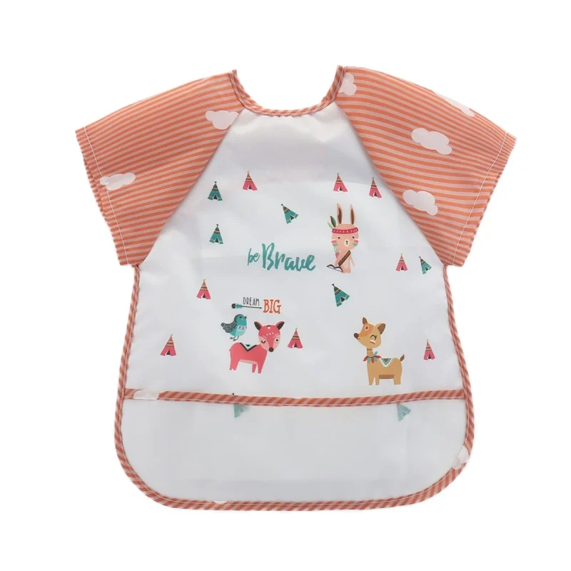 F B Unisex Infant Toddler Baby Waterproof Short Sleeved Bib Burp Cloths