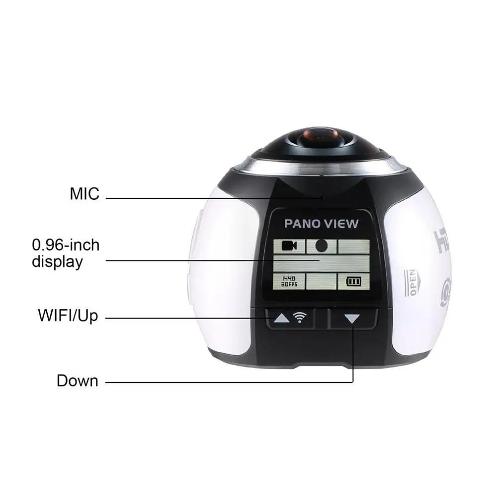 

360Degree Wifi 2448P 30FPS 16M Film Camera for Virtual Glass VR Action Sport