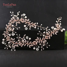 YouLaPan, HP233-RG, розовое золото, свадебные Стразы, головные уборы для невесты, розовое золото, аксессуары для волос и лозы, свадебная повязка на голову