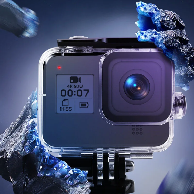 Силиконовый чехол для дайвинга, чехол для экшн-камеры GoPro Hero 8, защитный чехол, черная Водонепроницаемая камера 45 м