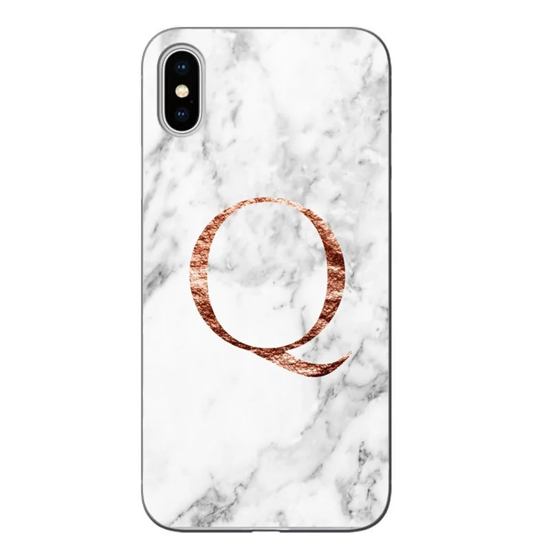 Пользовательское имя письмо монограмма Роза мрамор F I L A для iPhone X XR MAX 6S 11 11PRO MAX Мягкий ТПУ чехол - Цвет: TPU