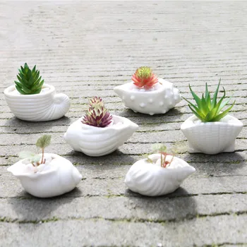 

6Pcs/Set Decorative Flower Pots Succulent Plants Decoration creative flower pot ceramic succulent plant