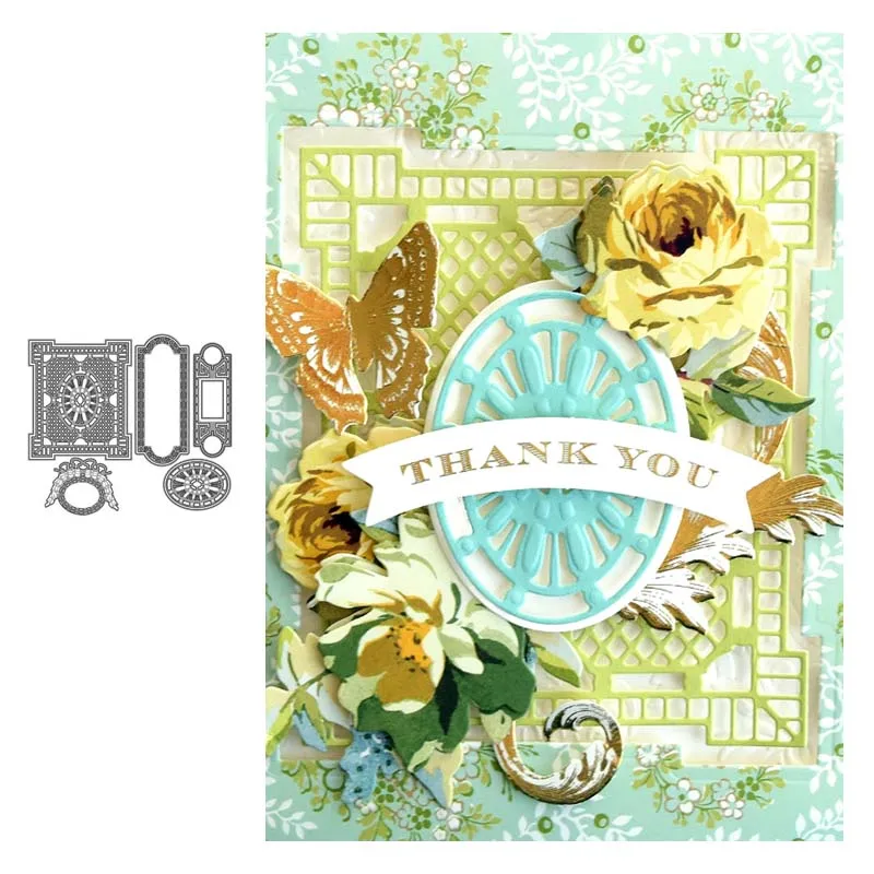 

JC Magic Pattern Rectangle Background Metal Cutting Dies Scrapbooking Handmade Card Make Shape Stencil Craft Mold Model Decor