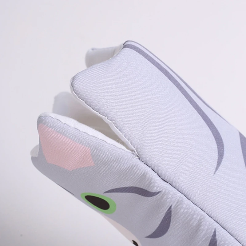 1 Pair Cartoon Animal Cat Paws Oven Mitts Heat Resistant Non-slip Long Microwave Gloves Cotton Kitchen Baking Insulation Gloves