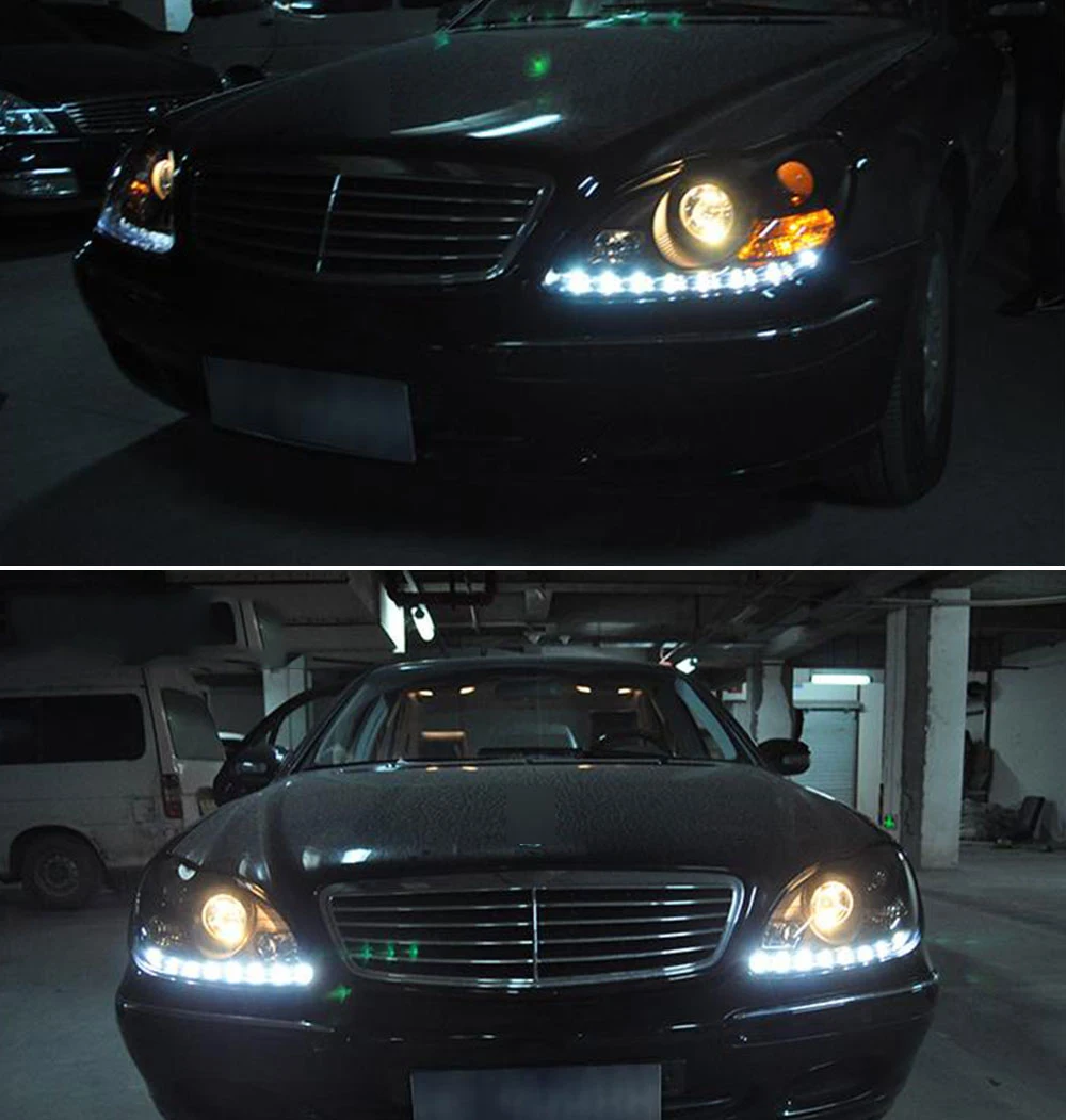 Автомобильный Стайлинг для Benz S-Class W220 S280 S320 S500 S600 S350 1999-2005 лет фары подходят 2002-2005 год HID/Xenon модели