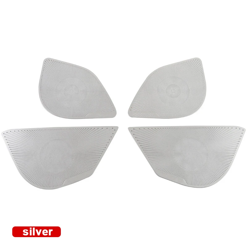 Silver 4pcs Нержавеющая Сталь автомобильный Внутренний дверной динамик громкий динамик рамка Накладка для Toyota C-HR CHR Accossories - Название цвета: Silver 4pcs