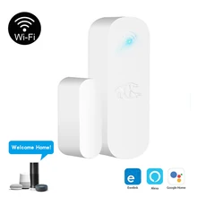 

EWeLink WiFi Smart Door Sensor Home Security Voice Control Linkage Google Assisant Alexa APP History Check Alarm Push Wireless