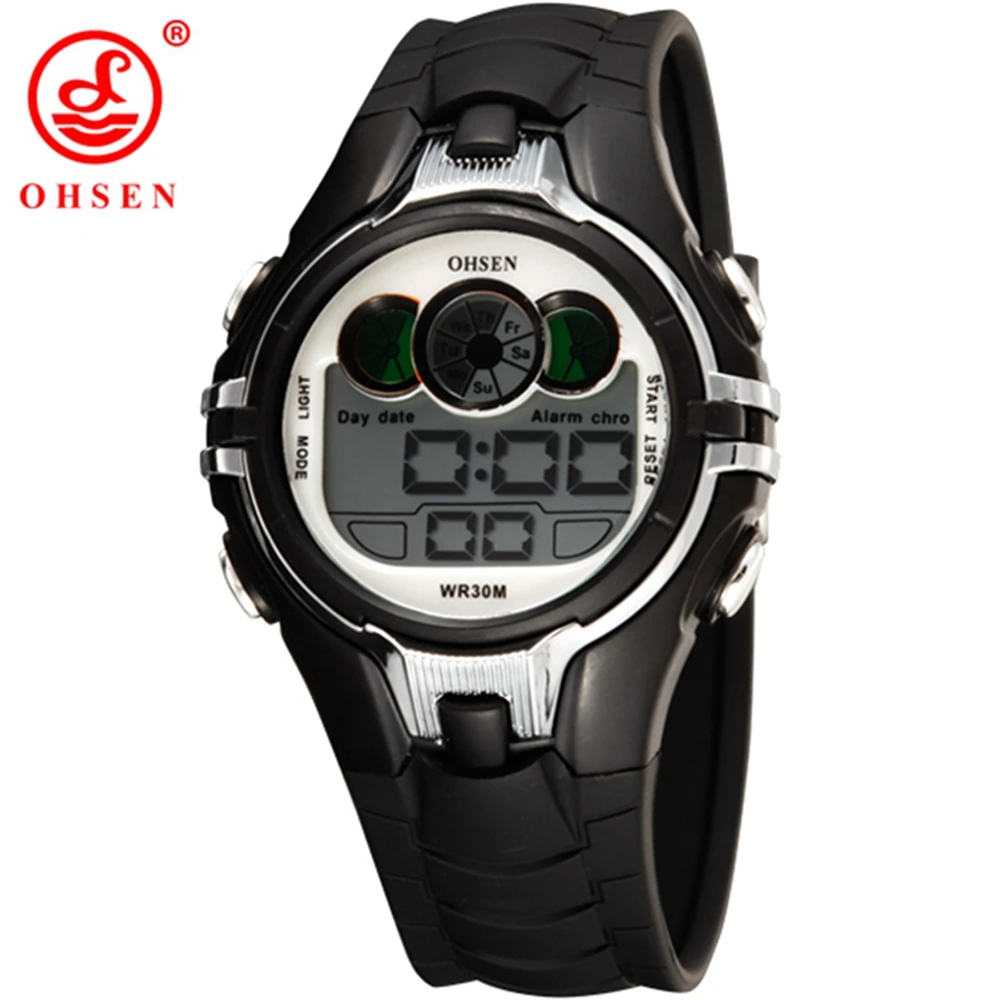 Часы Наручные детские с секундомером и светодиодной подсветкой 50 м|Детские часы|