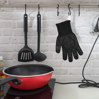 

BBQ Grilling Gloves, 1472°F Extreme Heat Resistant Oven Gloves (2-Pair), Oven Mitts for Cooking Baking Grilling & Smoker, Non-Sl