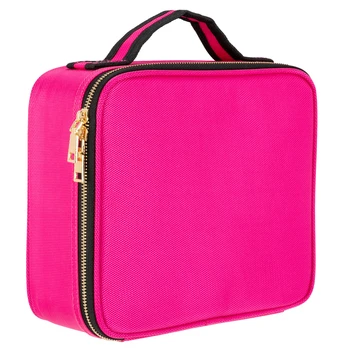 

Professional High-capacity Multilayer Portable Travel Makeup Bag Strap Rose Red