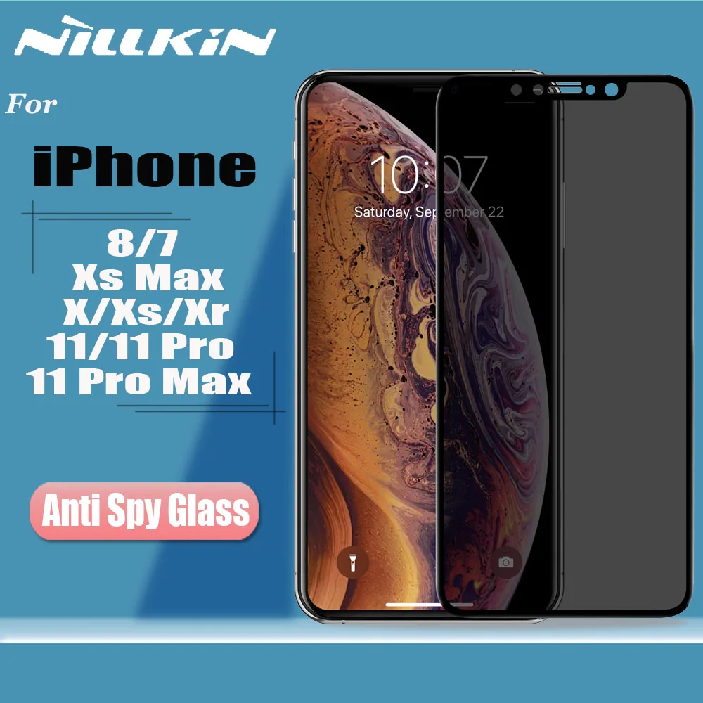 Nillkin антишпионское закаленное стекло для iPhone 11 Pro Max X Xr Xs Max Защитное стекло для экрана 3D полное покрытие антибликовое стекло для конфиденциальности