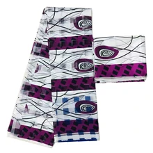 Атласная шелковая ткань Африканская цифровая печать шелковая органза ткань Анкара воск стиль шелковая ткань для платья 6 ярдов за лот