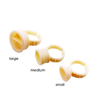

100Pcs/pack New Silicone Soft Ring Cup Permanent Makeup Tattoo Ink Pigment Eyebrow Lip Eyelash Fixing Extension Container