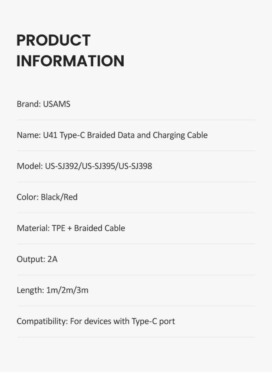 USAMS usb type C кабель 3 м для Xiaomi Redmi Note 8 Pro samsung huawei мобильный телефон зарядное устройство Быстрая зарядка дата usb шнур тип-c