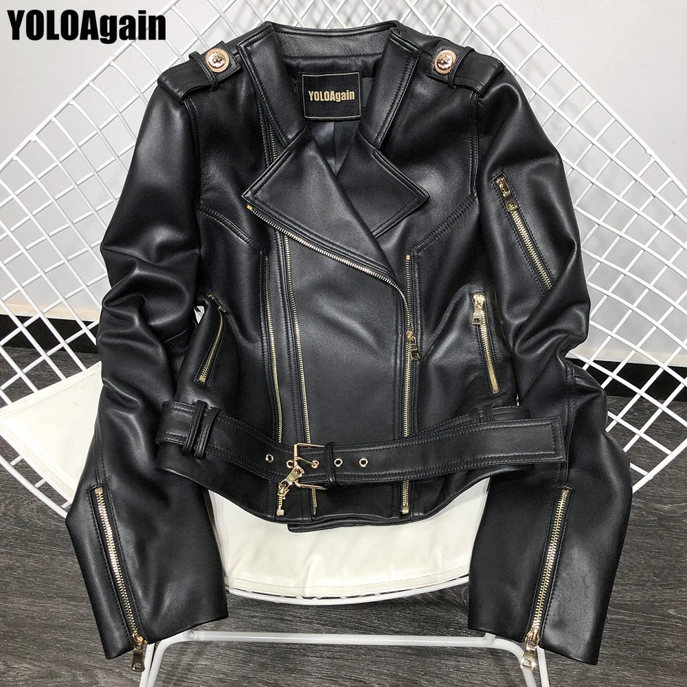 YOLOAgain Women Gold Zipper Genuine 