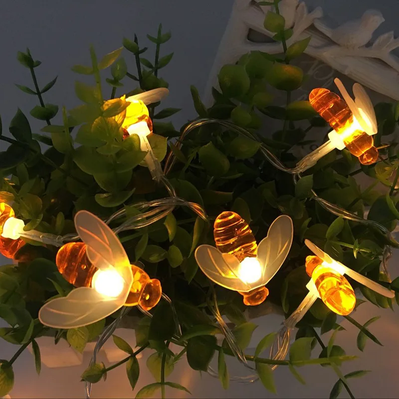

1.5m LED String Lights Cute Honey Bee Christmas LED String Fairy Lights Solar Garlands Garden Christmas Decor For Outdoor lamp